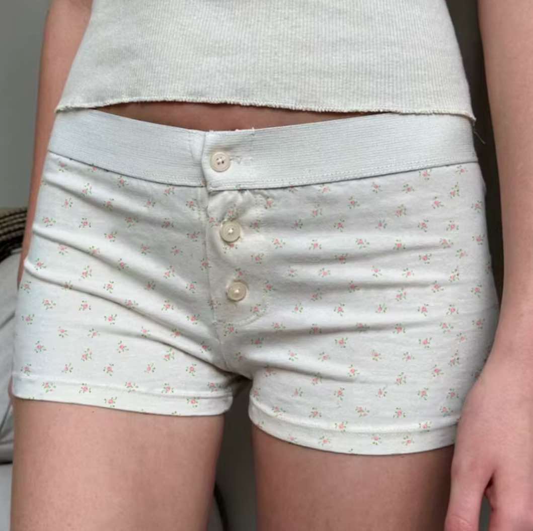 Floral button shorts