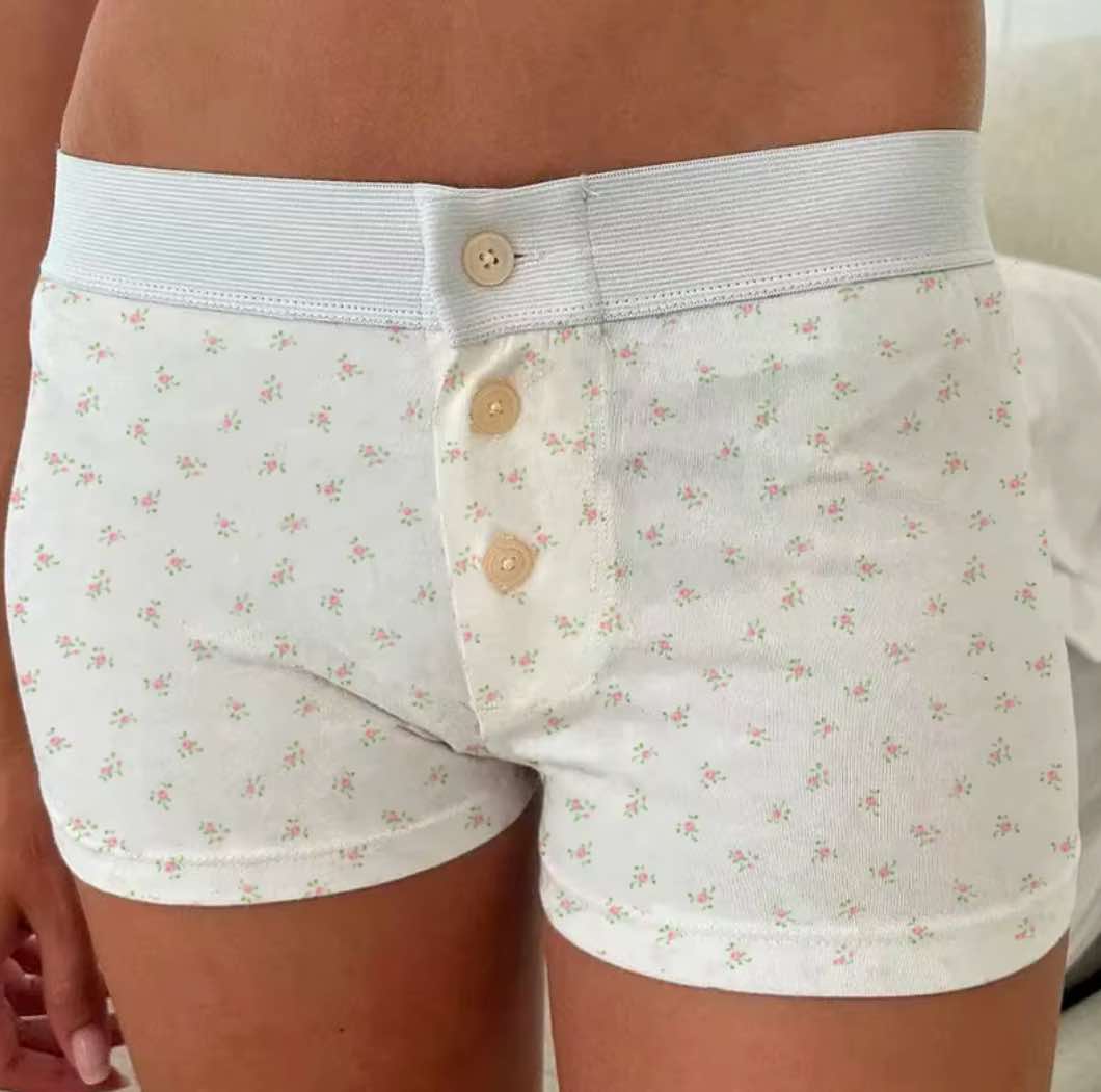 Floral button shorts