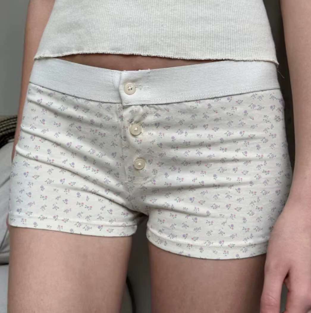 Floral button shorts