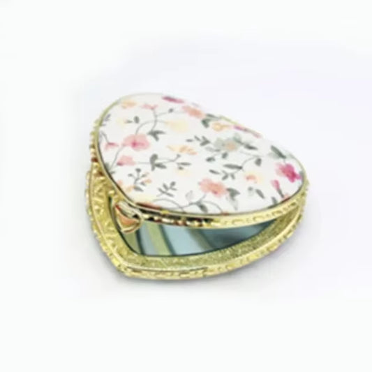 Pocket Floral Mirror Mini Makeup Compact Portable Two-Side Folding Make up Mirror Women Vintage Cosmetic Make up for Gift